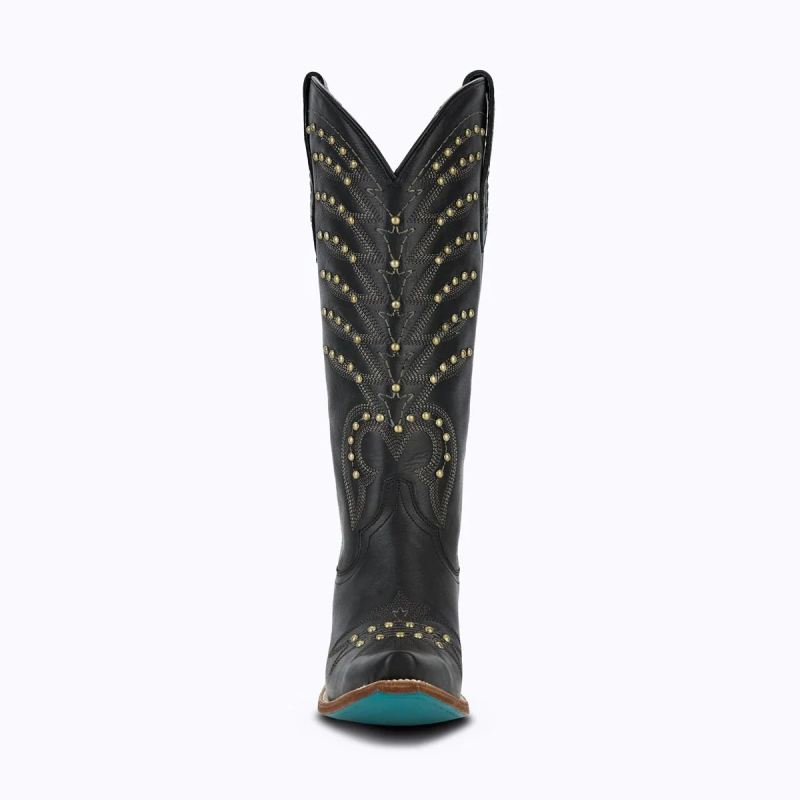 WOMEN'S SQUASH BLOSSOM STUD-Jet Black